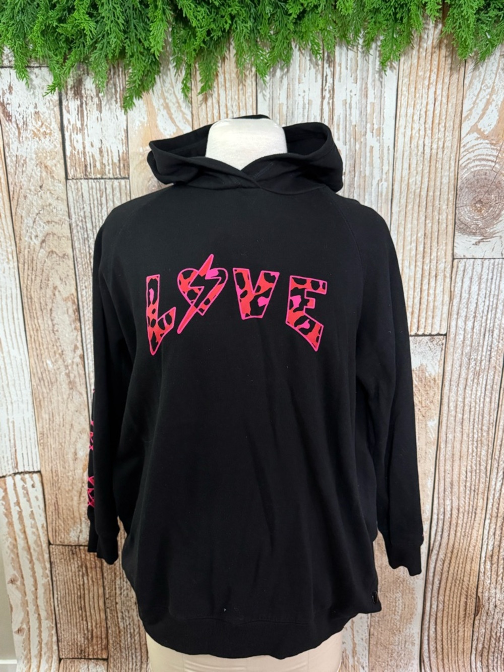 torrid Black Hoodie with Contrast Light Gray Lining